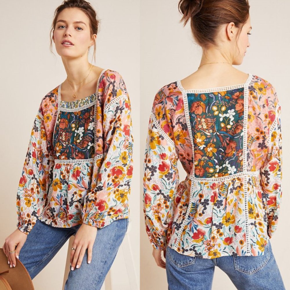 NWOT Maeve Nikki Peasant Blouse